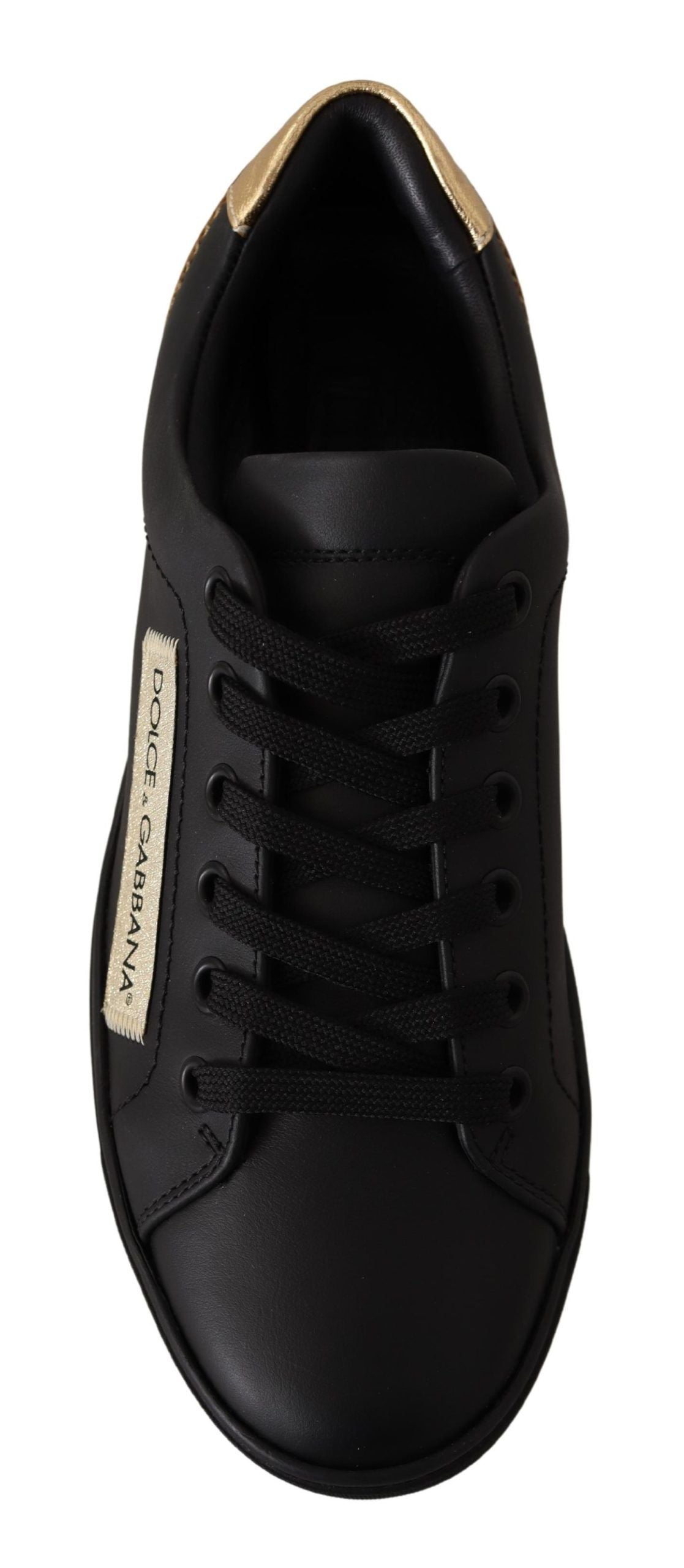 Black Gold Leder-Low-Top-Sneakers Damenschuhe