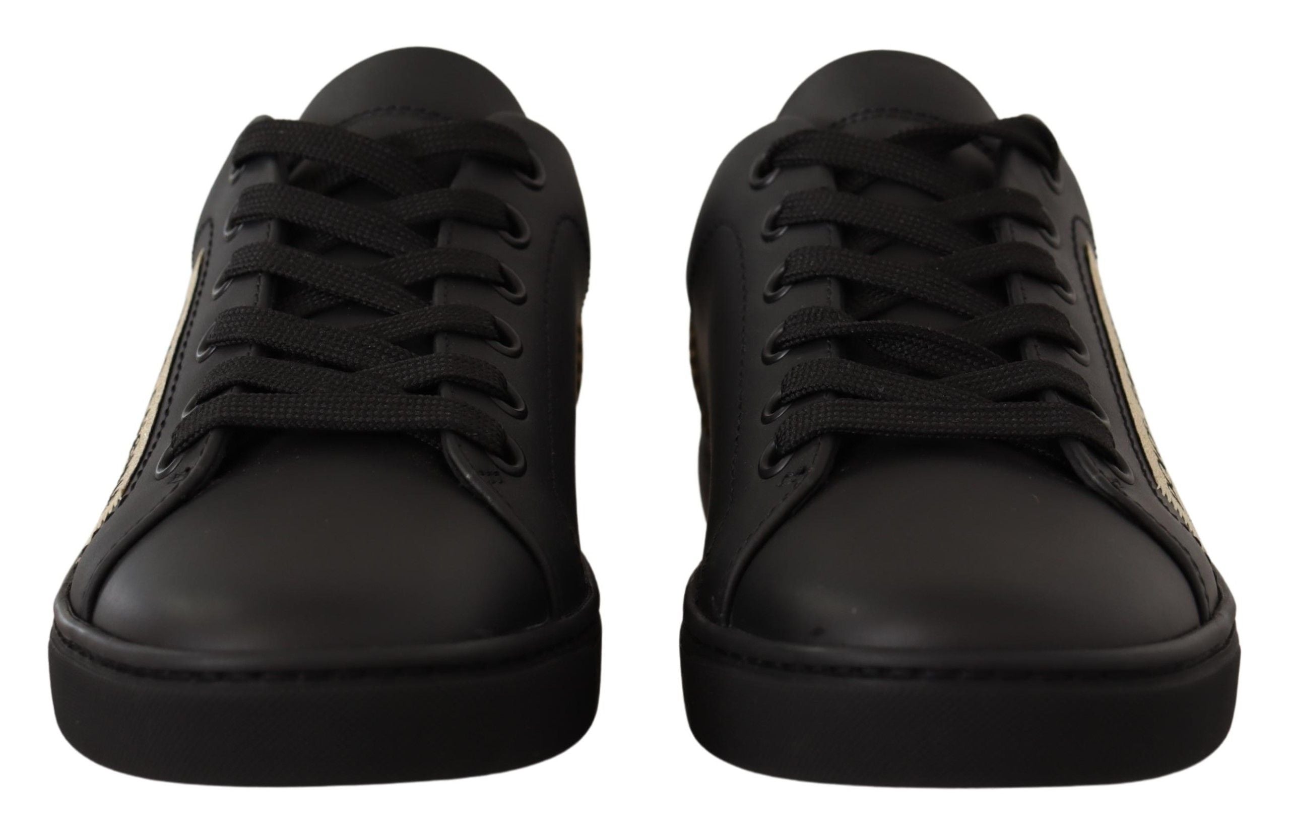 Black Gold Leder-Low-Top-Sneakers Damenschuhe
