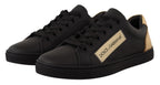 Black Gold Leder-Low-Top-Sneakers Damenschuhe