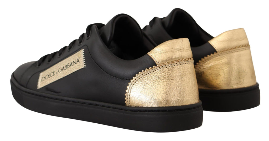 Black Gold Leder-Low-Top-Sneakers Damenschuhe