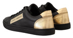 Black Gold Leder-Low-Top-Sneakers Damenschuhe