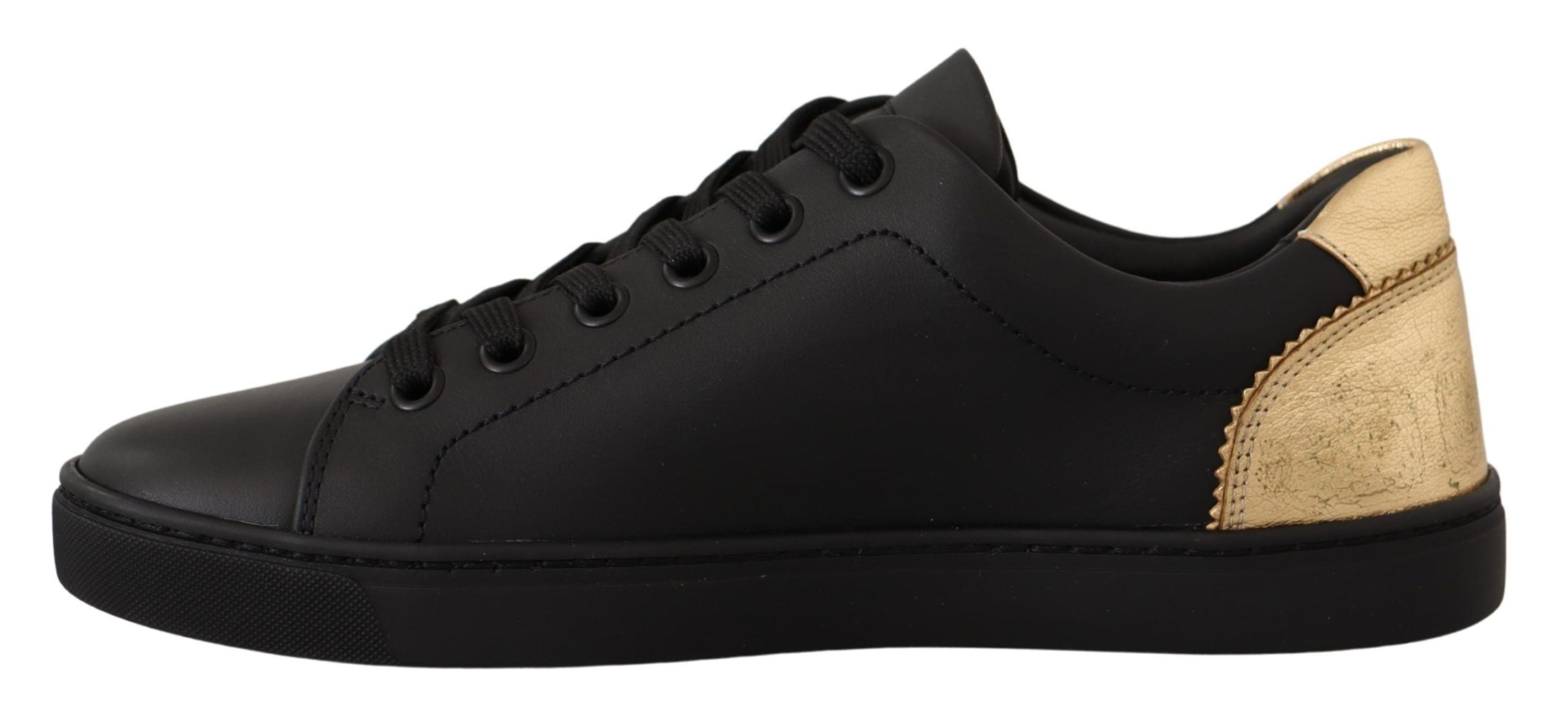 Black Gold Leder-Low-Top-Sneakers Damenschuhe