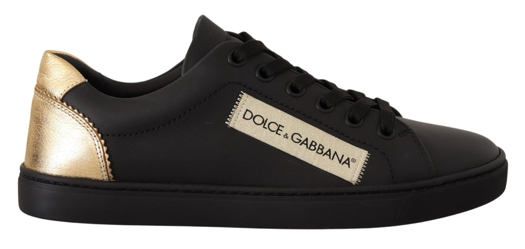 Black Gold Leder-Low-Top-Sneakers Damenschuhe