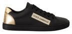 Black Gold Leder-Low-Top-Sneakers Damenschuhe