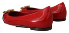 Rote Leder Slipper mit Kristallen