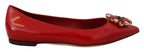 Rote Leder Slipper mit Kristallen