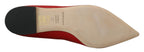 Rote Leder Slipper mit Kristallen