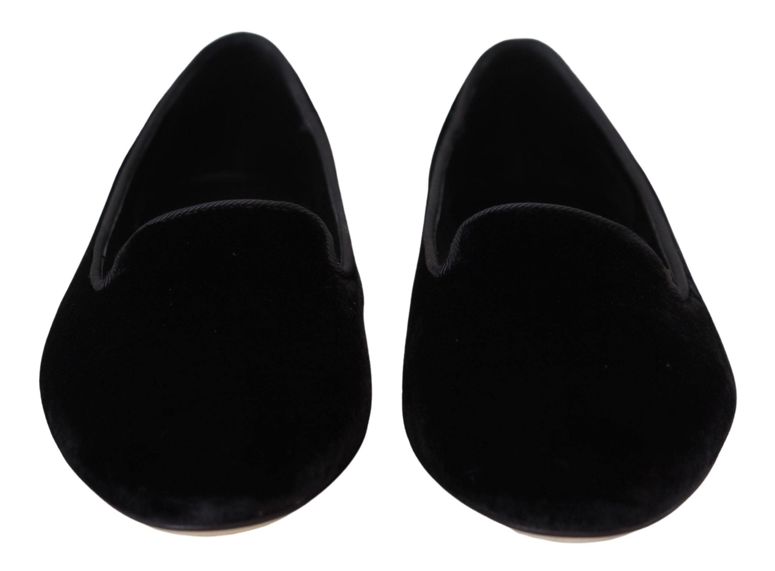 Black Velvet Slip-On Loafers Flats Shoes