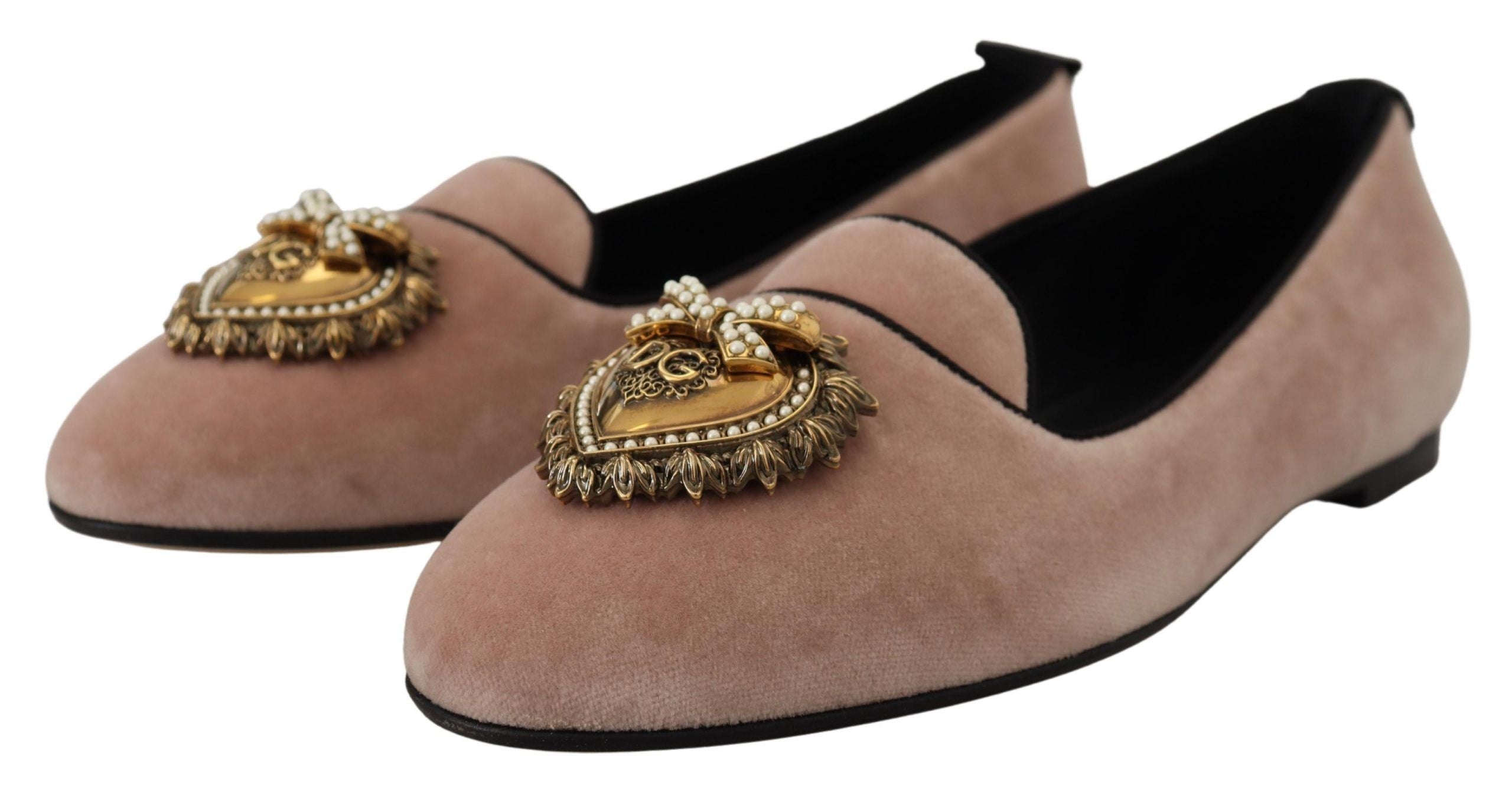 Pink Velvet Slip-On Loafer Flats