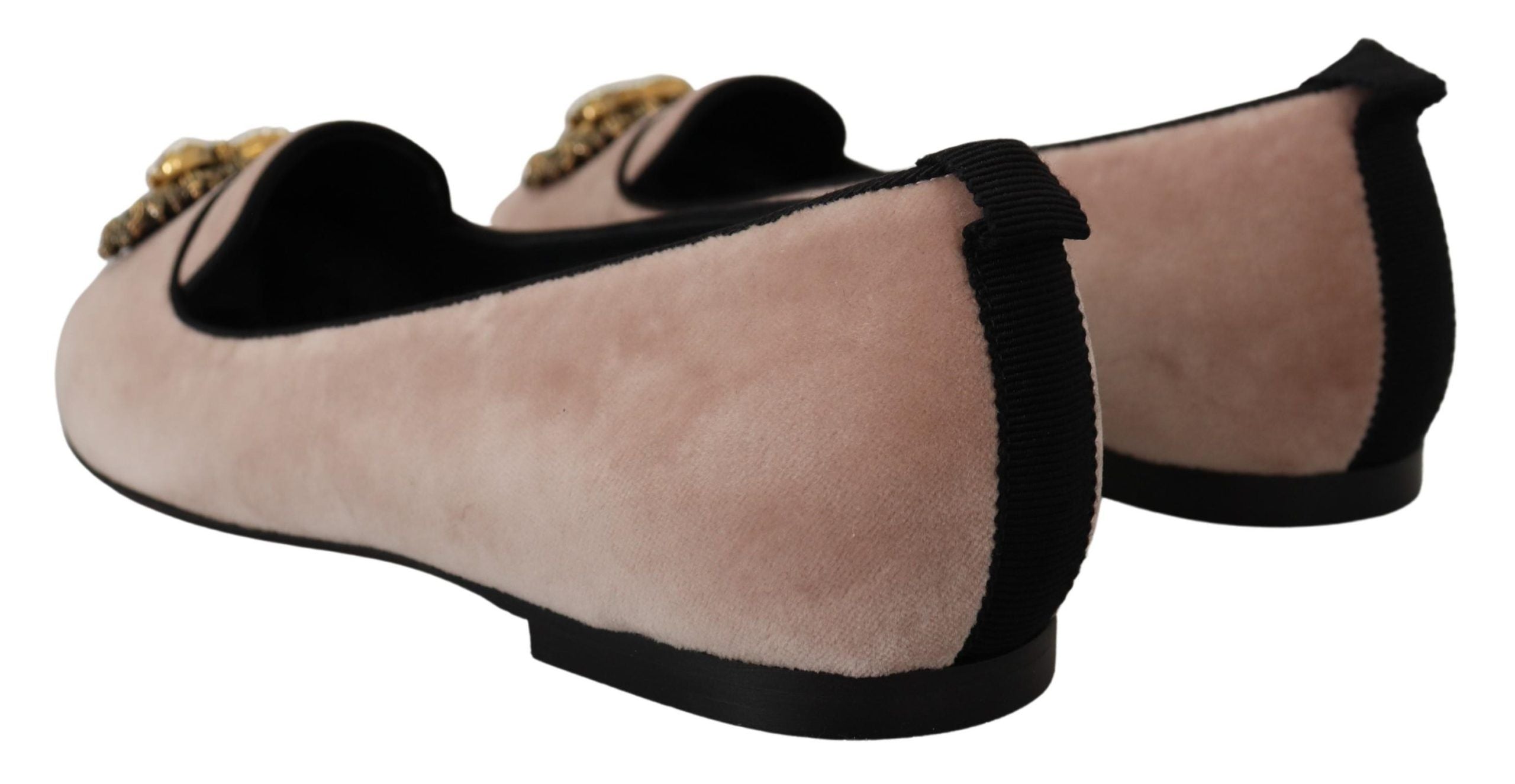 Pink Velvet Slip-On Loafer Flats