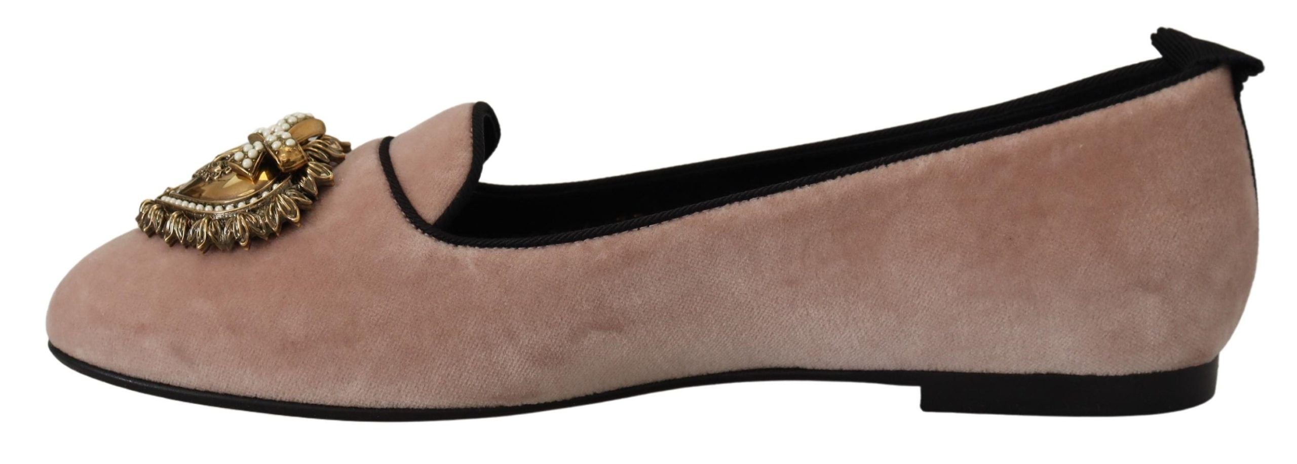 Pink Velvet Slip-On Loafer Flats