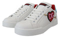 Weiße Leder-Sneaker Portofino Logo Herz Schuhe