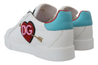 Weiße Leder-Sneaker Portofino Logo Herz Schuhe