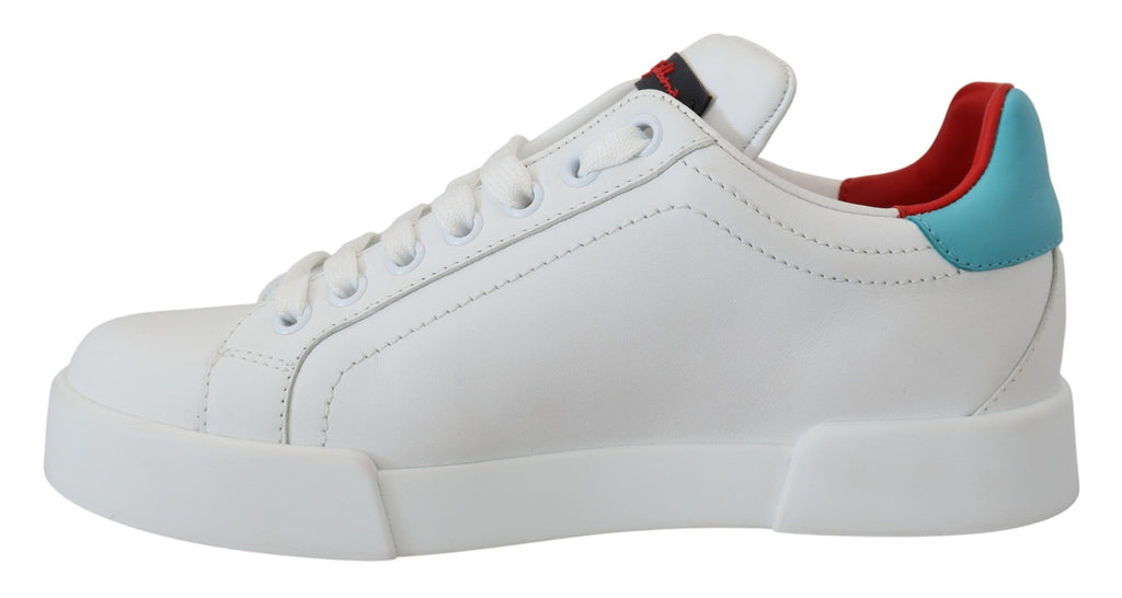 Weiße Leder-Sneaker Portofino Logo Herz Schuhe