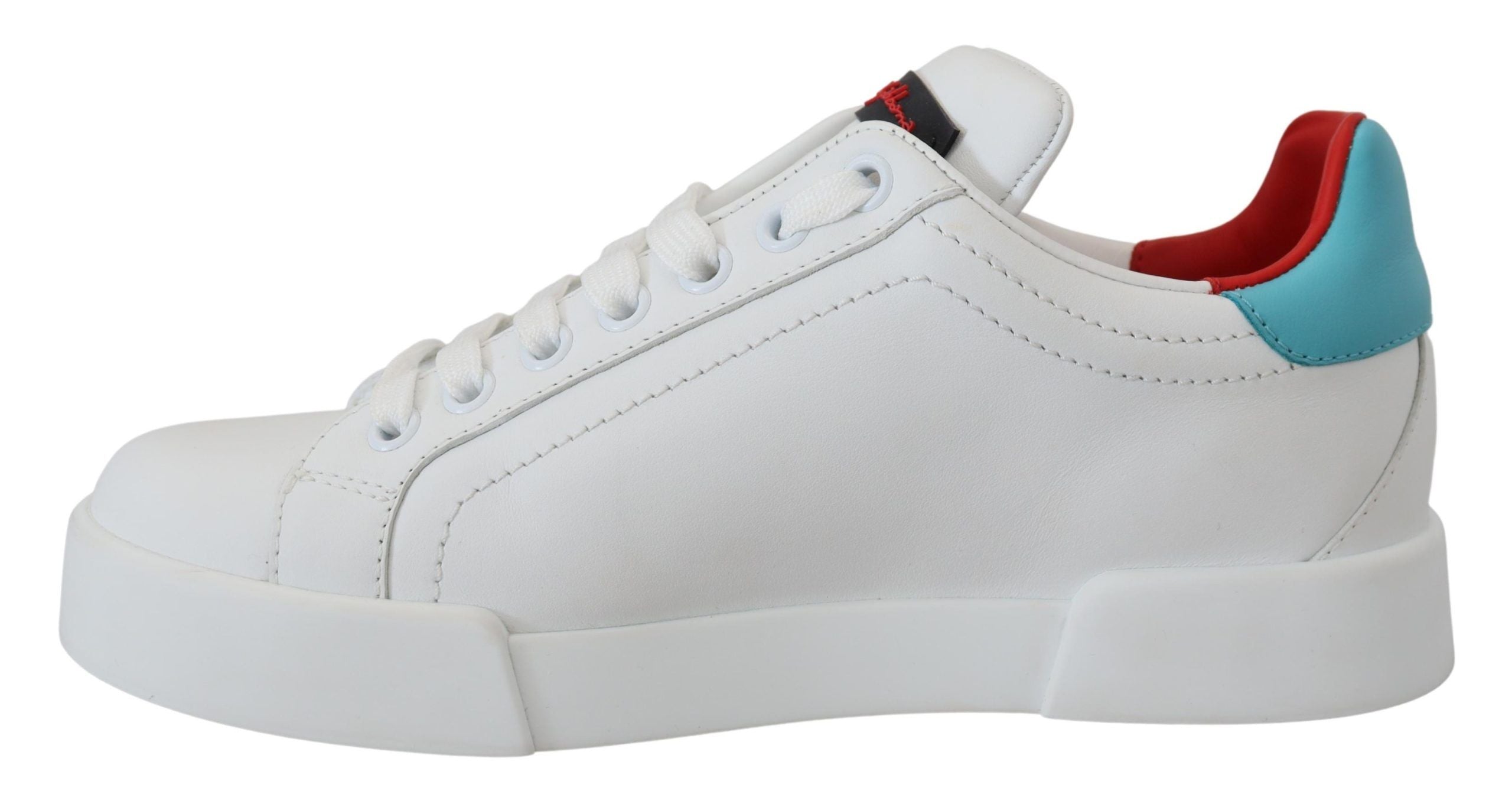 Weiße Leder-Sneaker Portofino Logo Herz Schuhe