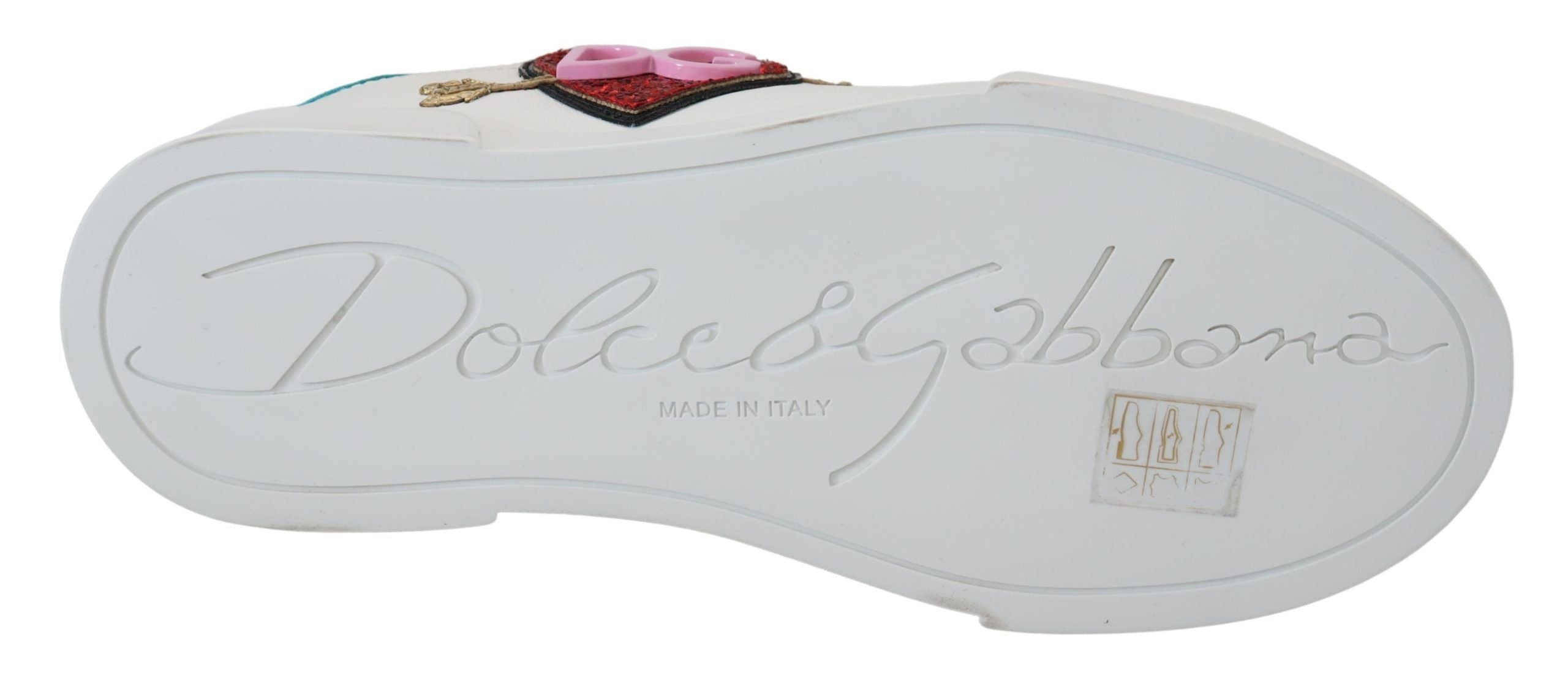 Weiße Leder-Sneaker Portofino Logo Herz Schuhe