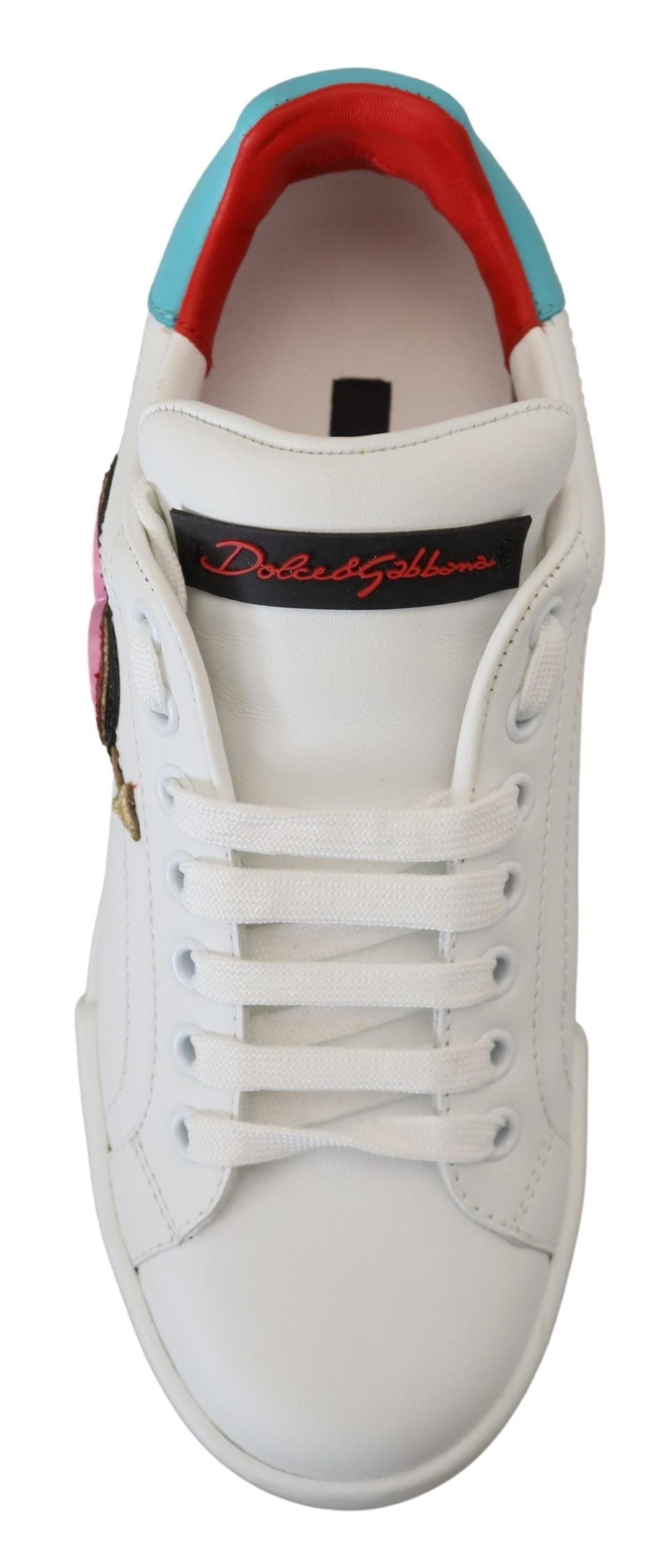 Weiße Leder-Sneaker Portofino Logo Herz Schuhe