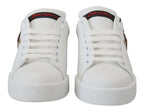Weiße Leder-Sneaker Portofino Logo Herz Schuhe