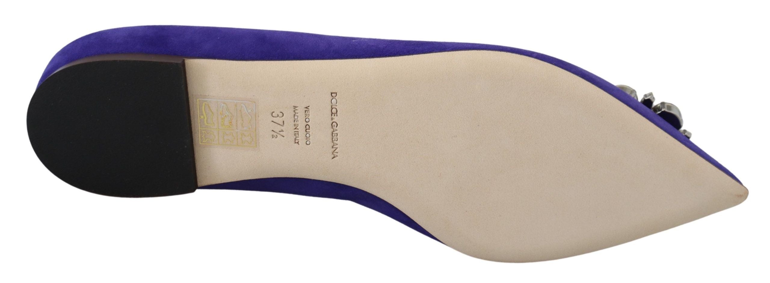 Purple Suede Crystal Loafers Flats Shoes
