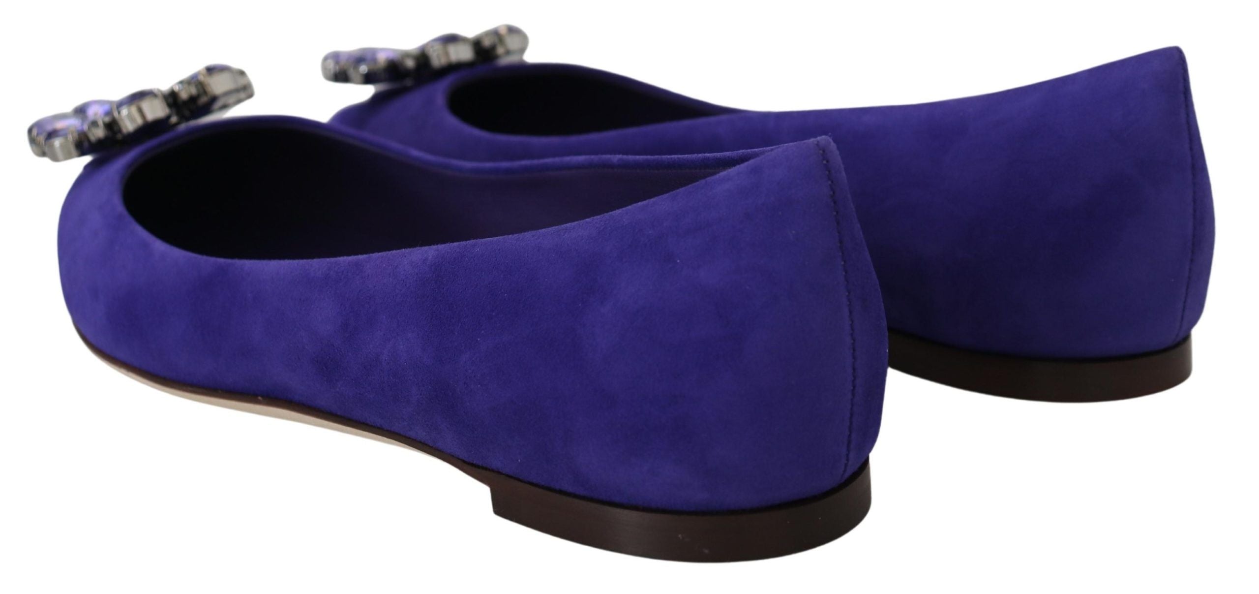 Purple Suede Crystal Loafers Flats Shoes