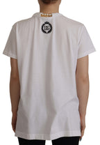 Weißes T-Shirt-Oberteil mit verziertem Ausschnitt