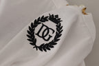 Weißes T-Shirt-Oberteil mit verziertem Ausschnitt