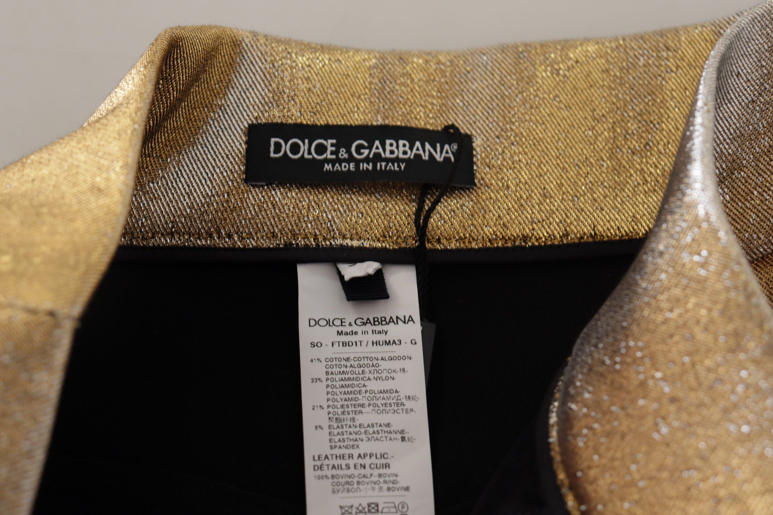Goldfarbene, glitzernde Hot Pants aus Baumwollmischung