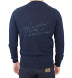 Blauer Strickpullover aus Wolle und Kaschmir