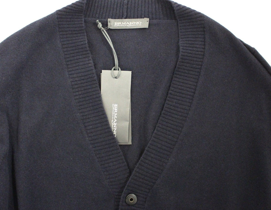 Blauer Strickpullover aus Wolle und Kaschmir