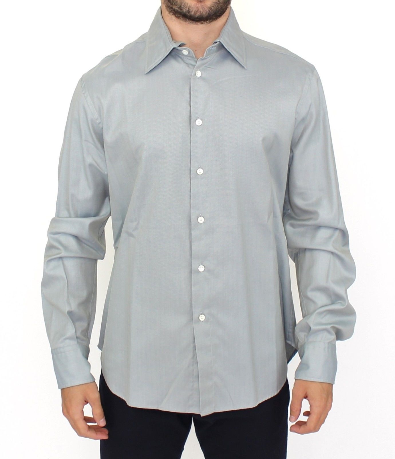 Graues Baumwoll-Langarmshirt
