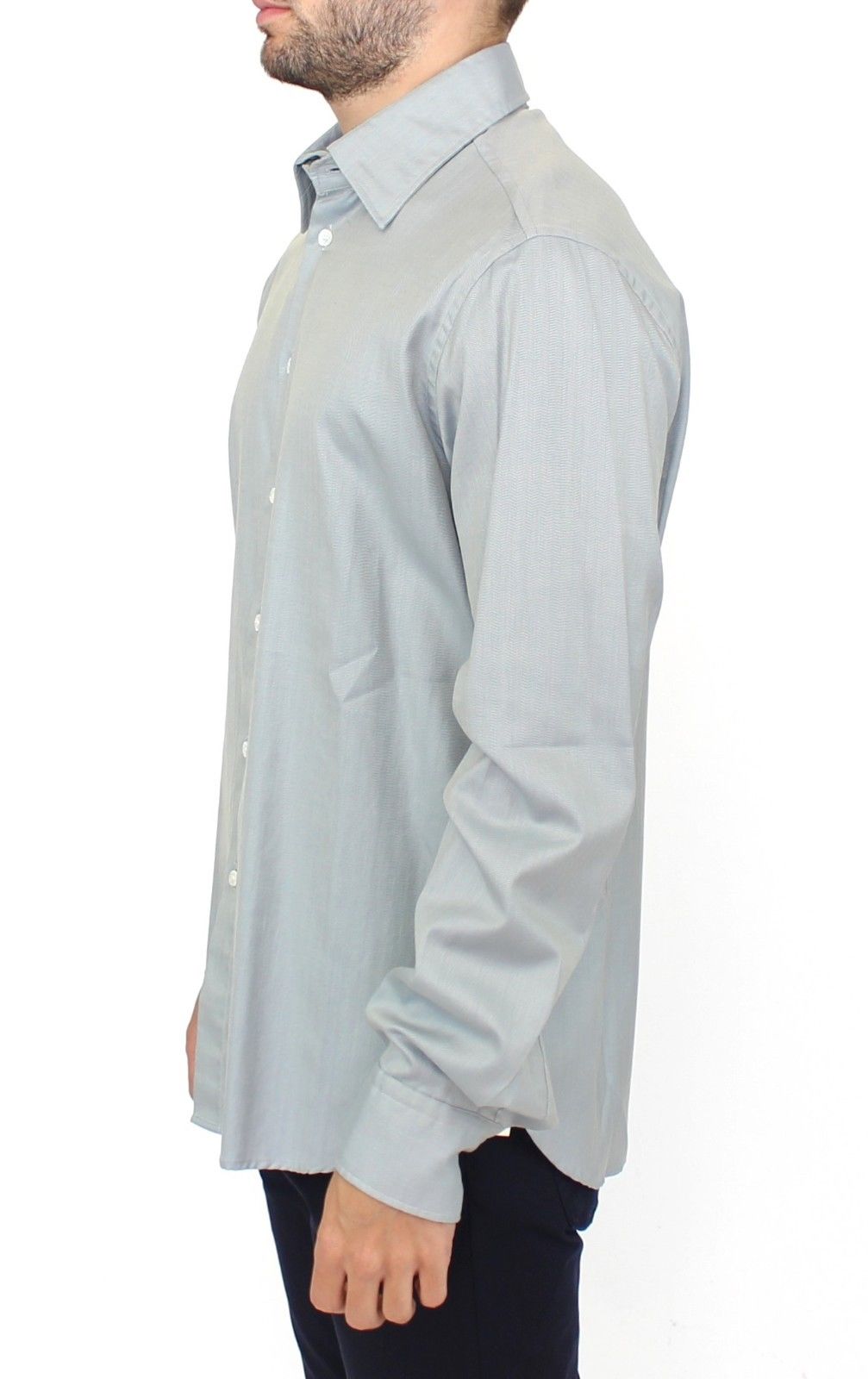 Graues Baumwoll-Langarmshirt