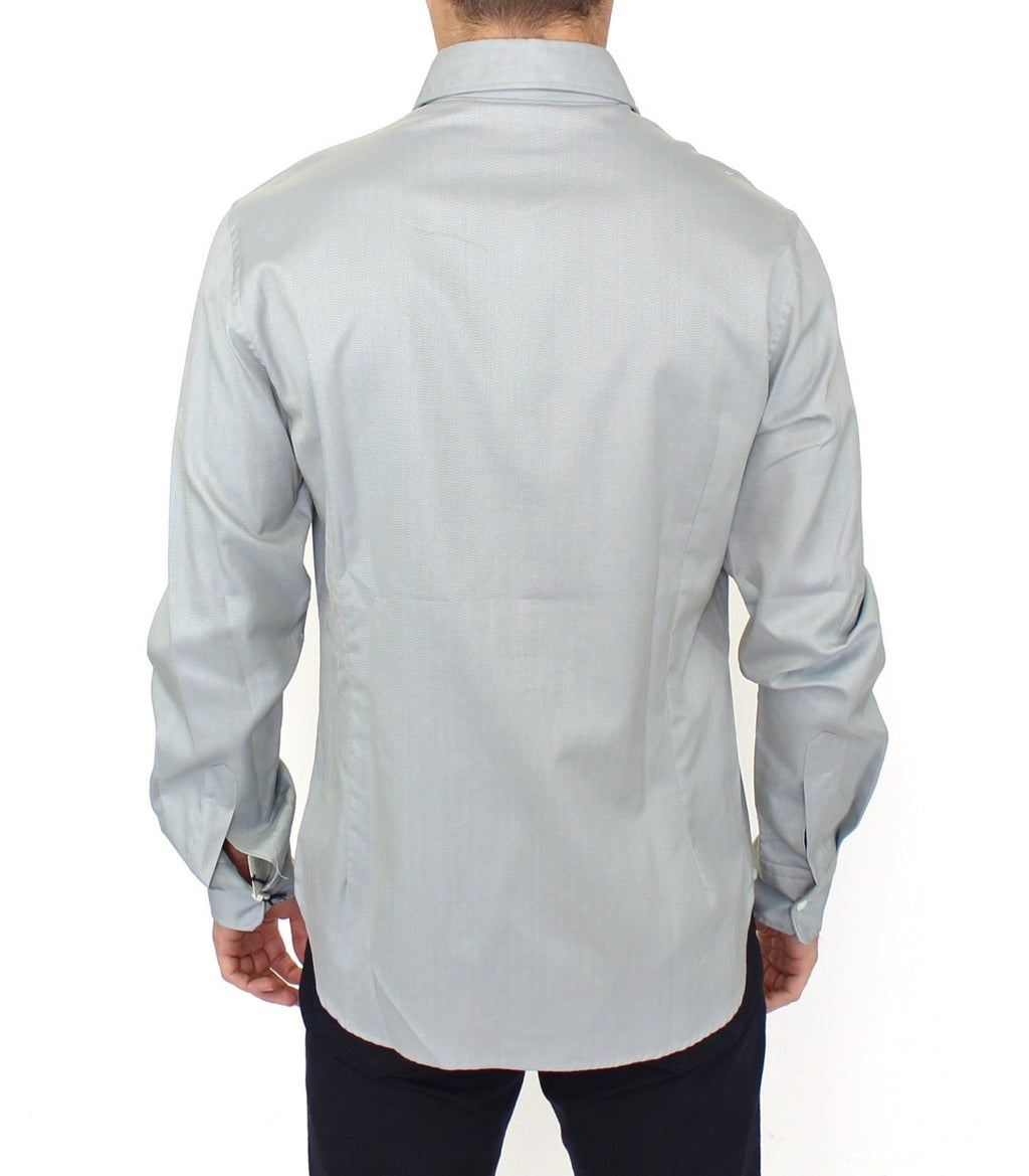 Graues Baumwoll-Langarmshirt