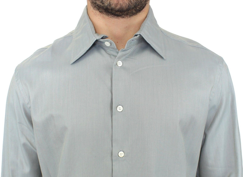 Graues Baumwoll-Langarmshirt