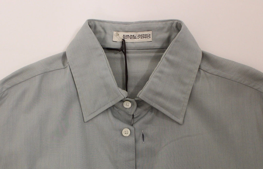 Graues Baumwoll-Langarmshirt