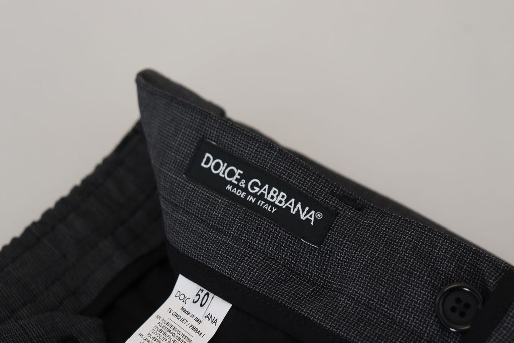 Grau karierte Cargohose Stretchhose