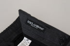 Grau karierte Cargohose Stretchhose