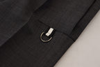 Grau karierte Cargohose Stretchhose