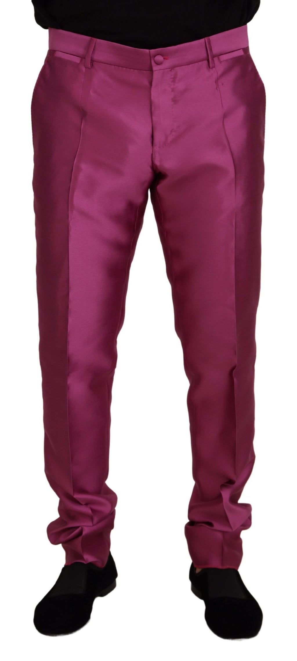 Rosa Seide Slim Hose Elegante Hose