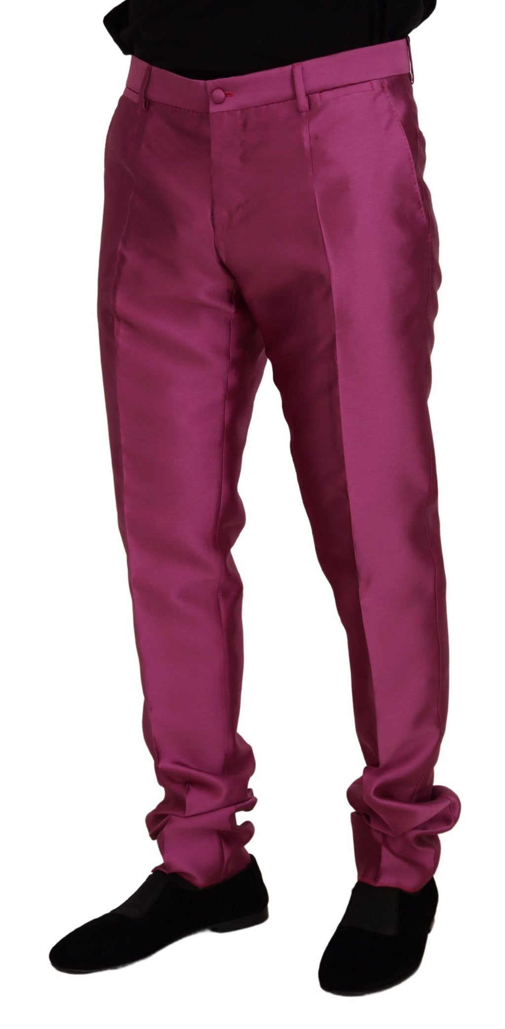 Rosa Seide Slim Hose Elegante Hose
