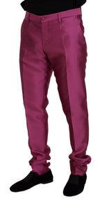 Rosa Seide Slim Hose Elegante Hose