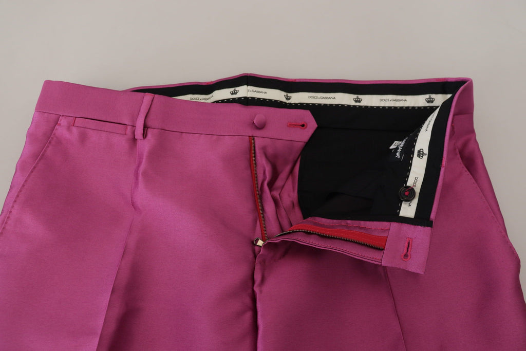 Rosa Seide Slim Hose Elegante Hose