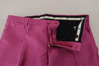 Rosa Seide Slim Hose Elegante Hose