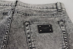 Gray Slim Fit Wash Stretch Cotton Denim Jeans