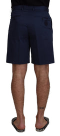 Blaue Chinos Baumwoll-Stretch Freizeit-Shorts