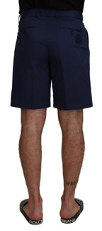 Blaue Chinos Baumwoll-Stretch Freizeit-Shorts