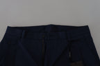 Blaue Chinos Baumwoll-Stretch Freizeit-Shorts