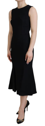Schwarzes Kleid Etui Flare Viskosekleid