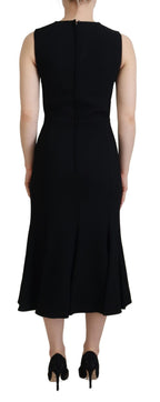 Schwarzes Kleid Etui Flare Viskosekleid