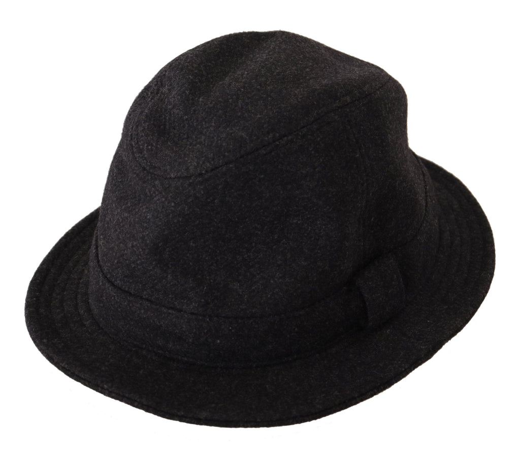 Gray Virgin Wool Logo Fedora Trilby Hat