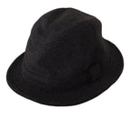 Gray Virgin Wool Logo Fedora Trilby Hat